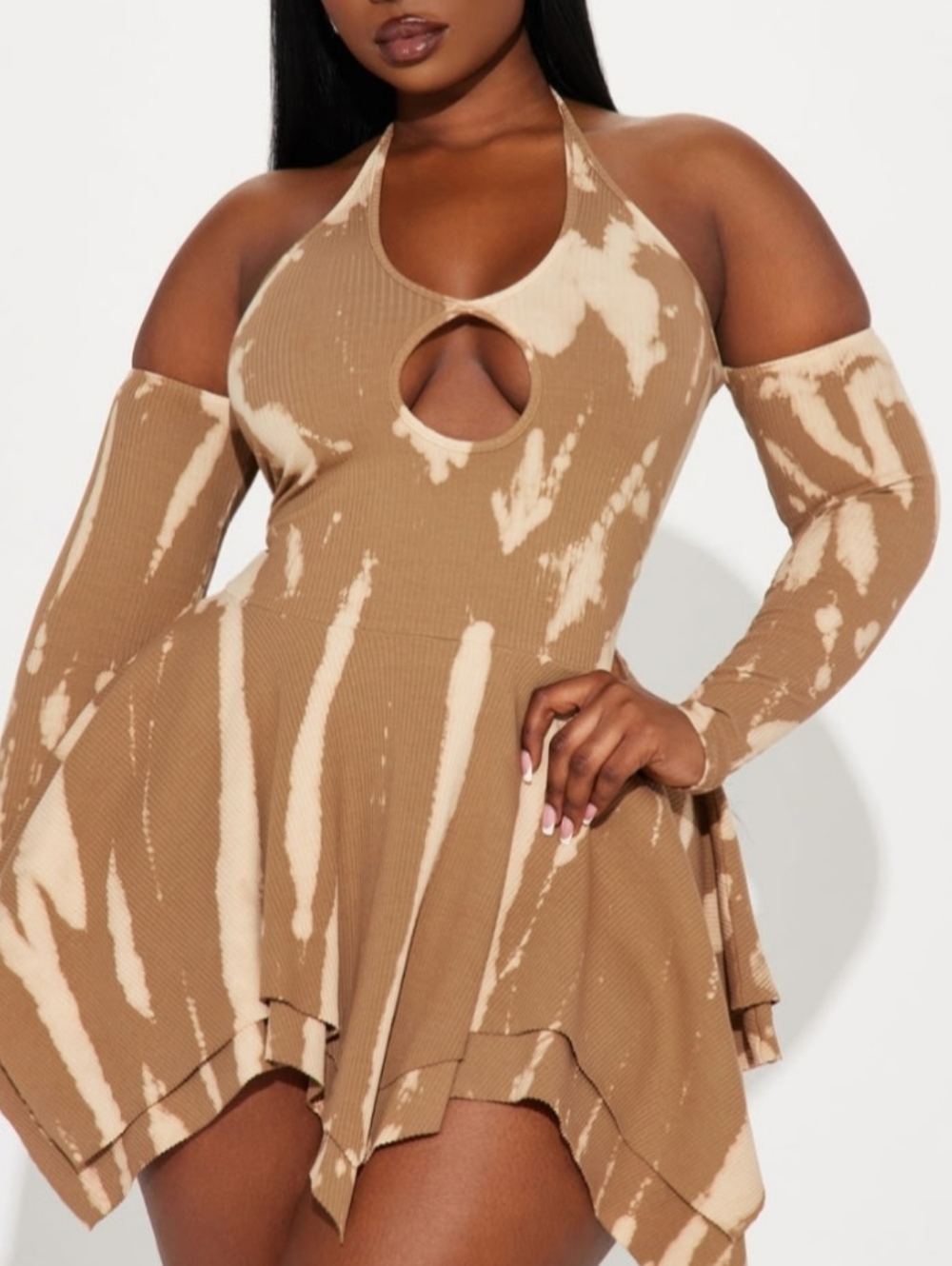 Cutout Halter Skater Dress